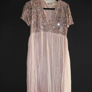 The Rose Gold Maternity Maxi Dress